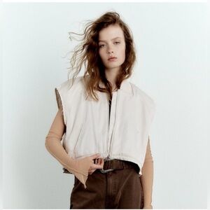 Zara Cream Vest for Women size m